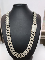 12mm diamond Cuban link necklace 24in